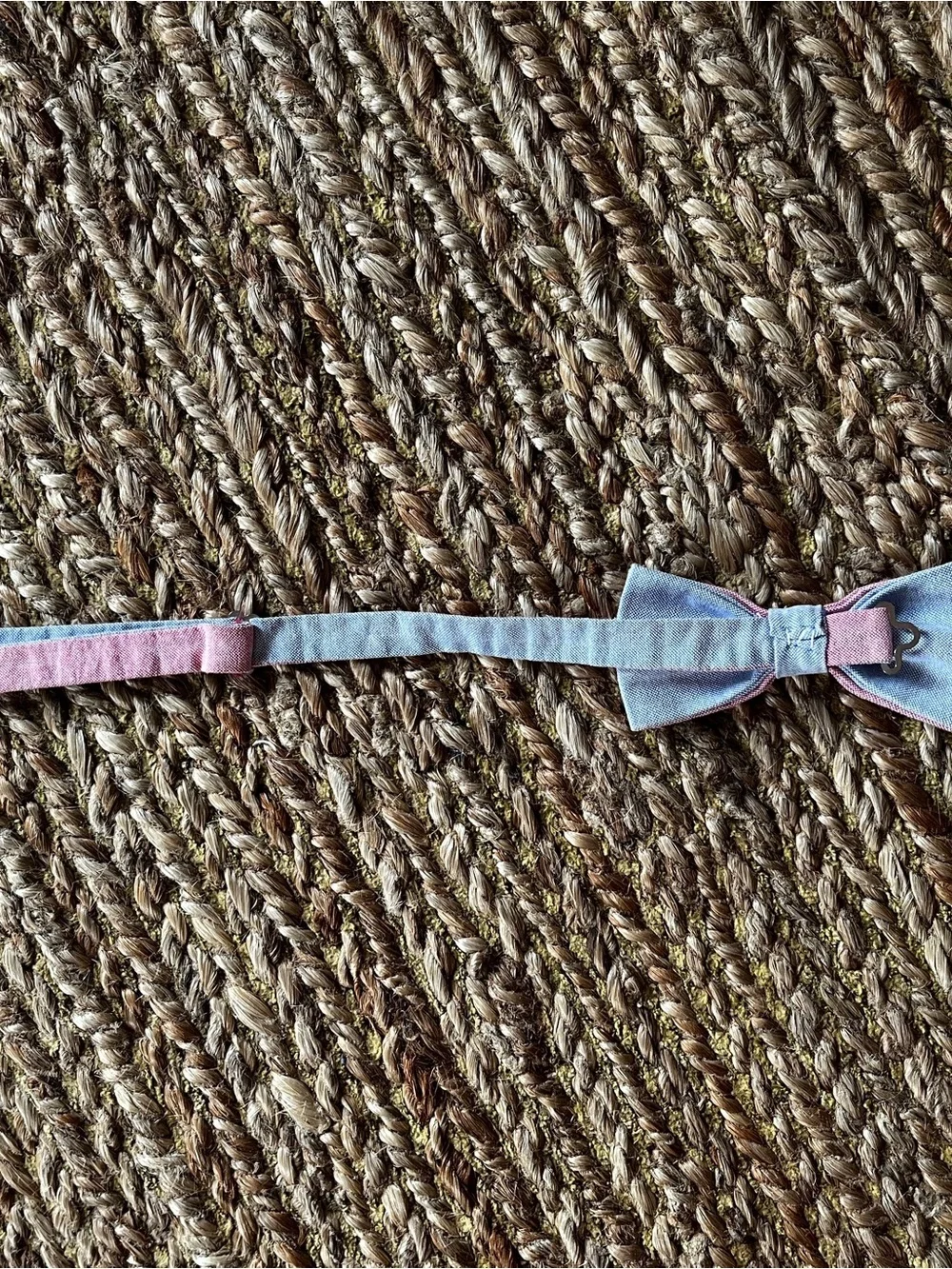 Children's Adjustable Pink Bow Tie with Grey Center Accent